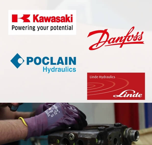 Logo Danfoss Poclain Linde et Kawasaki Logo Danfoss Poclain Linde et Kawasaki